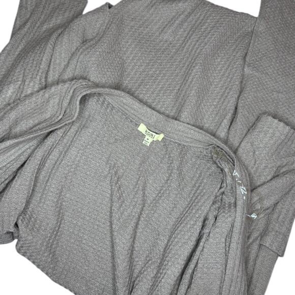 Kori Women's Tan Ribbed Robe - Picture 4 of 4